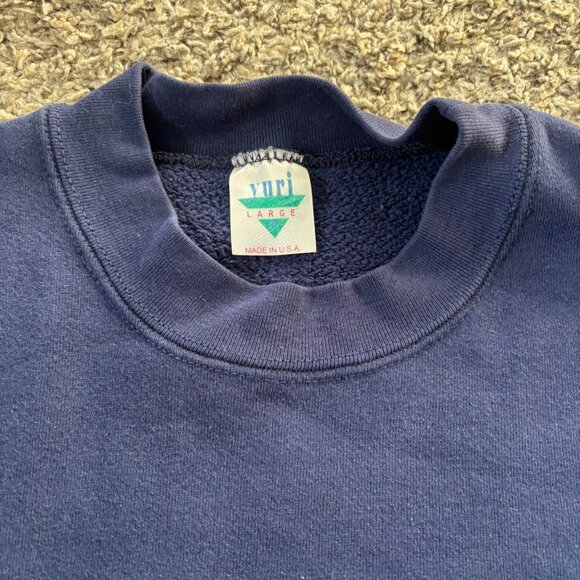 Vintage USA Washington DC Navy Blue Sweatshirt Large Made In USA Pullover Crewne - Picture 4 of 7